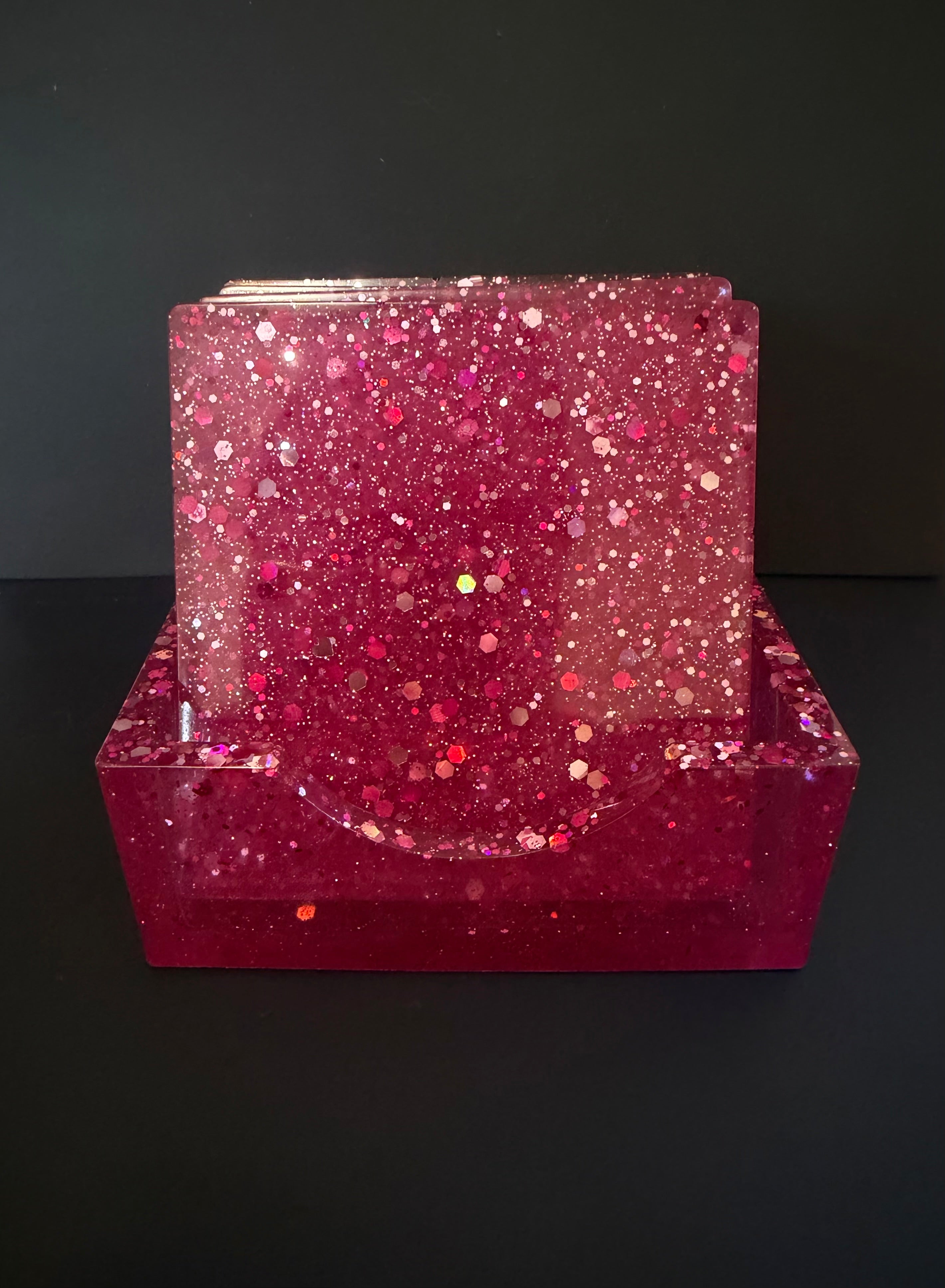 Pink Square Coaster Set
