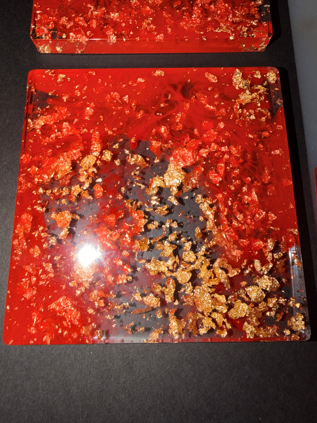 Red w/ Clear & Gold Flakes