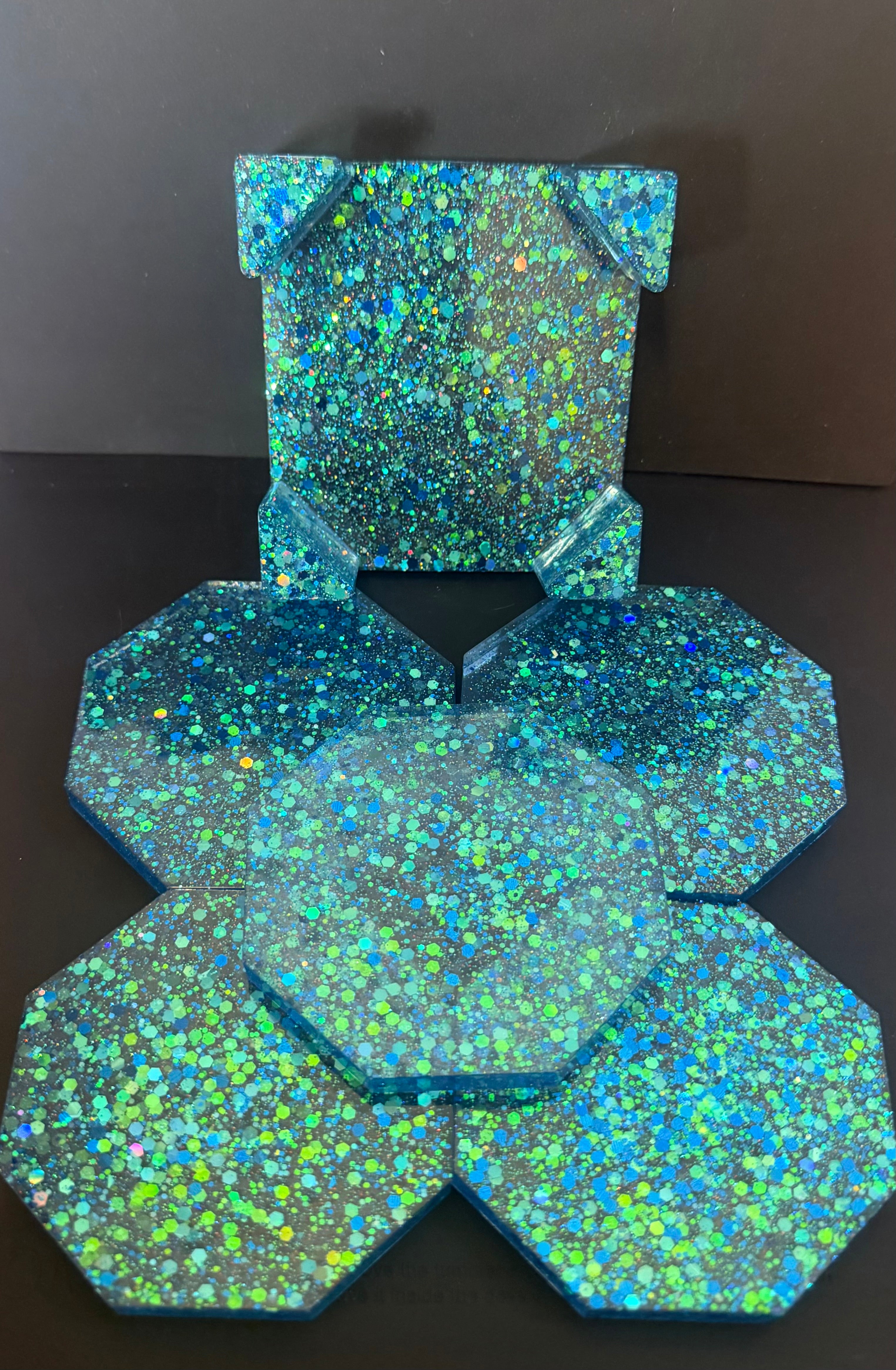 Blue Octagon Coaster Set