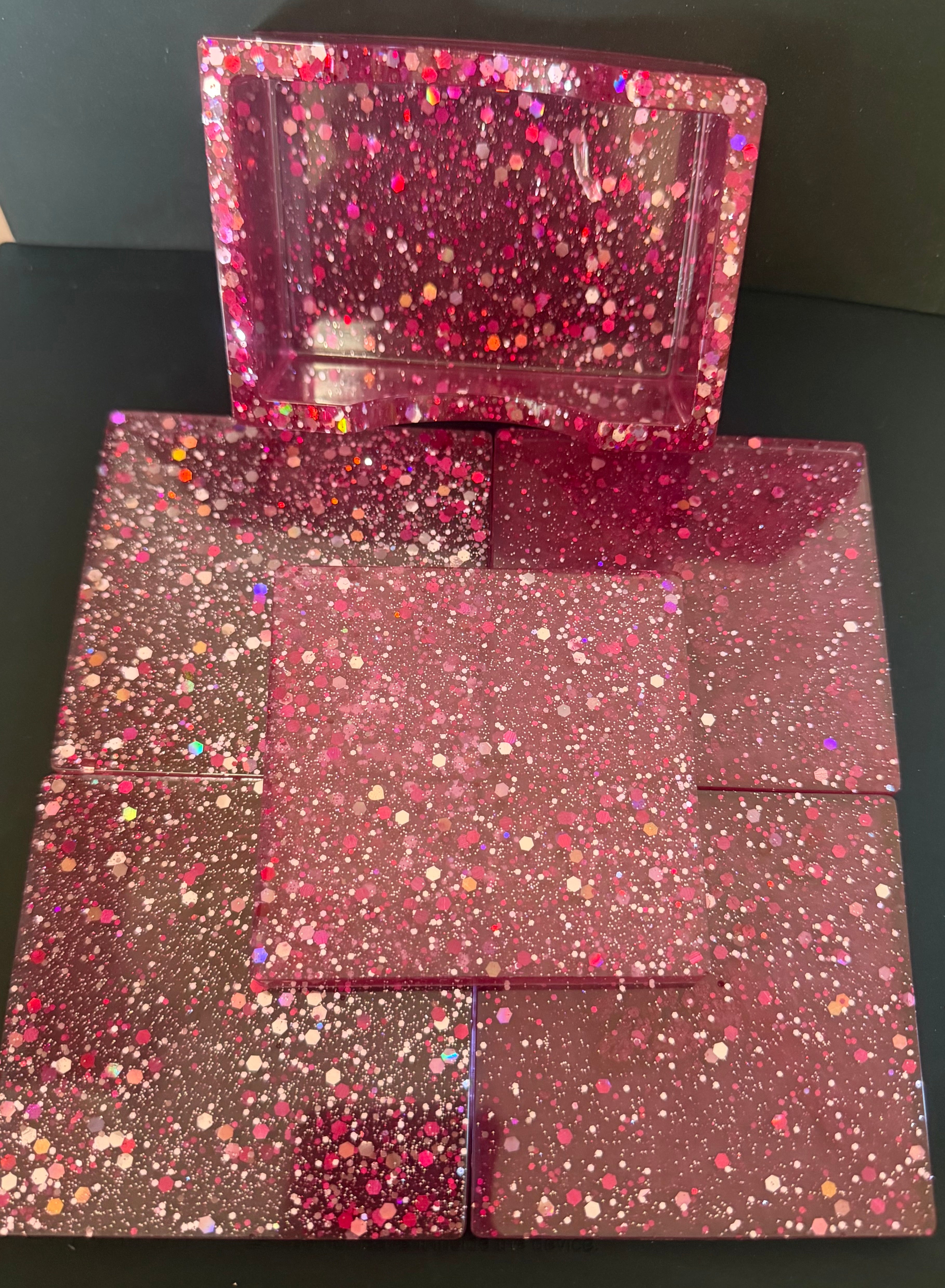 Pink Square Coaster Set