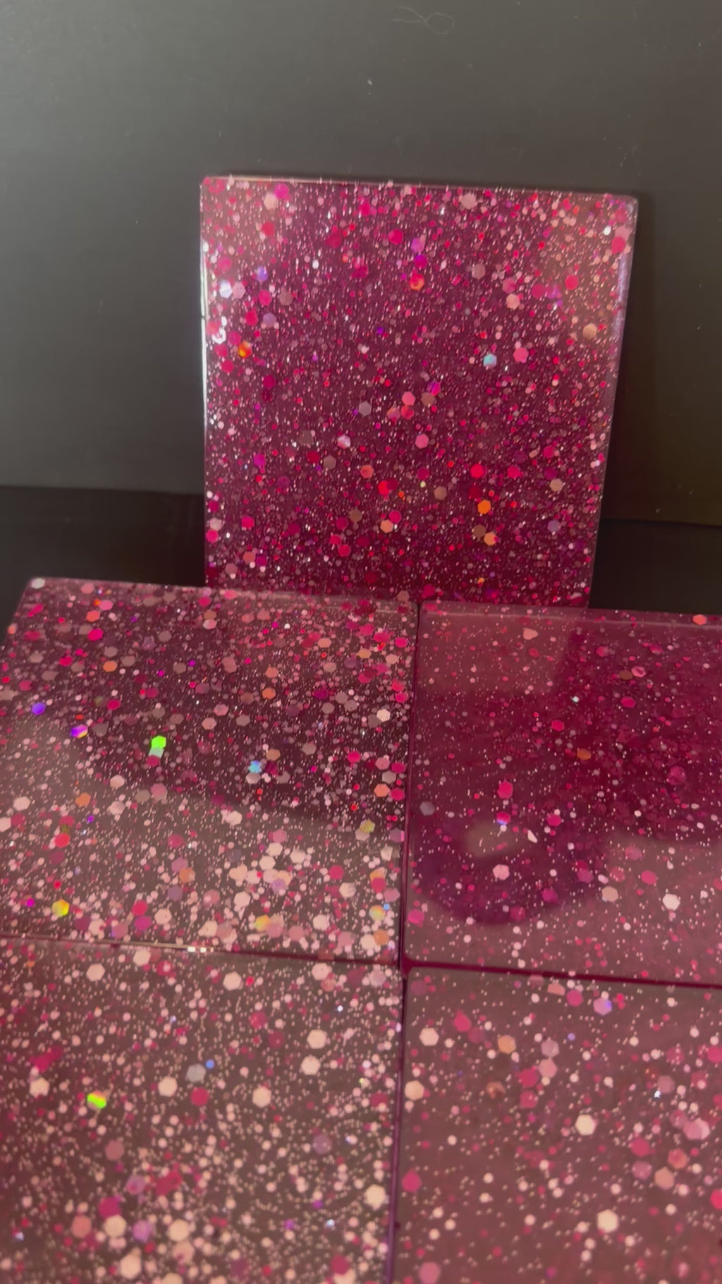 Pink Square Coaster Set