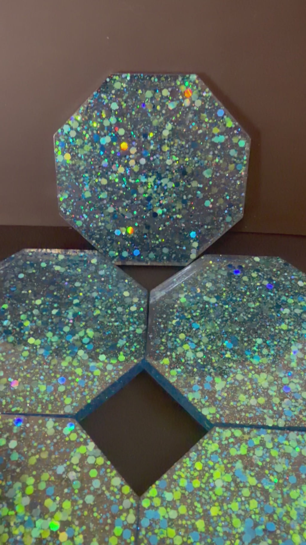 Blue Octagon Coaster Set