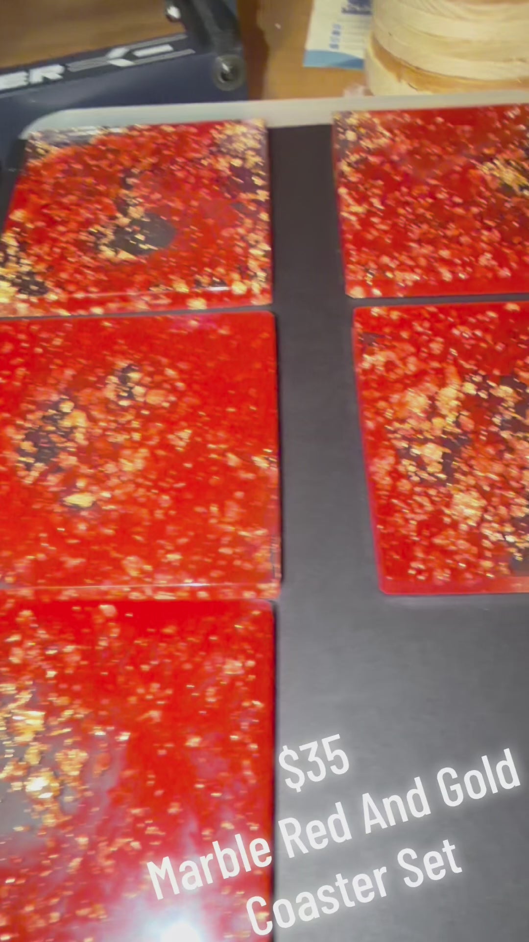 Red w/ Clear & Gold Flakes